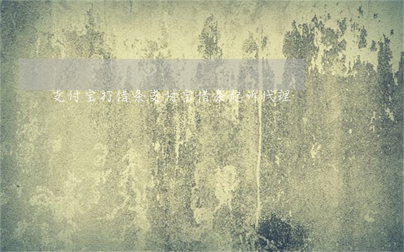 支付宝 打借条（支付宝借条起诉代理）