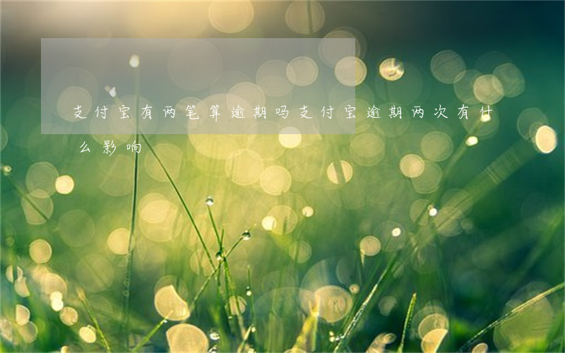 支付宝有两笔算逾期吗(支付宝逾期两次有什么影响)