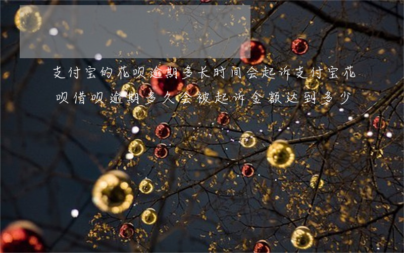 支付宝的花呗逾期多长时间会起诉(支付宝花呗借呗逾期多久会被起诉,金额达到多少?)