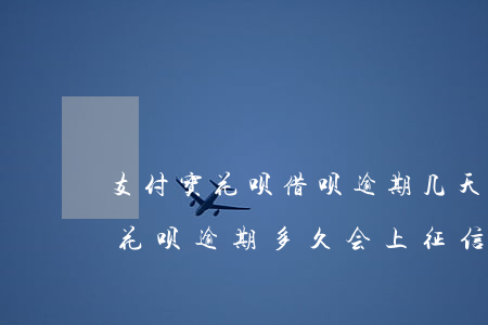 支付宝花呗借呗逾期几天上征信(支付宝借呗花呗逾期多久会上征信多久可以消除)