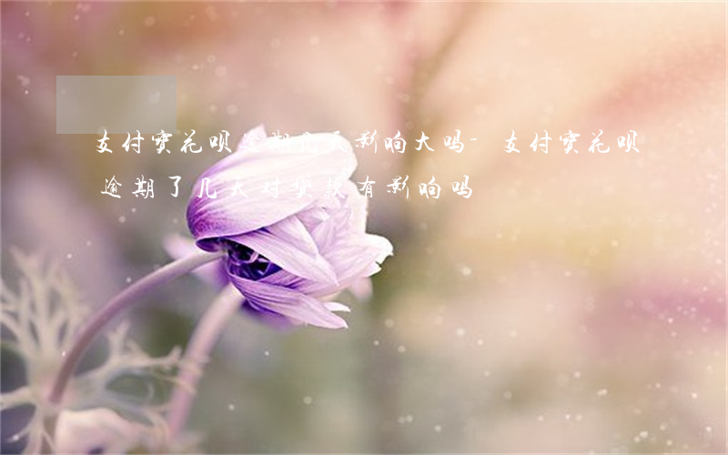 支付宝花呗逾期几天影响大吗-支付宝花呗逾期了几天对贷款有影响吗