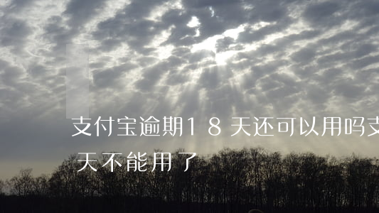 支付宝逾期18天还可以用吗 支付宝逾期一天不能用了