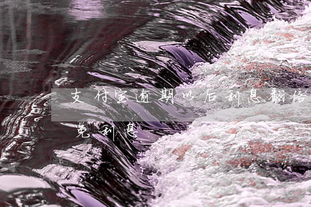 支付宝逾期以后利息翻倍(支付宝逾期还款减免利息)