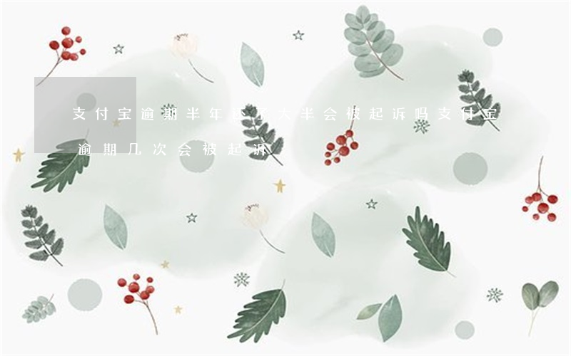 支付宝逾期半年还了大半会被起诉吗?（支付宝逾期几次会被起诉）