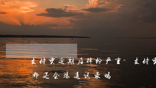 支付宝逾期后掉粉严重-支付宝逾期每个月都还会爆通讯录吗