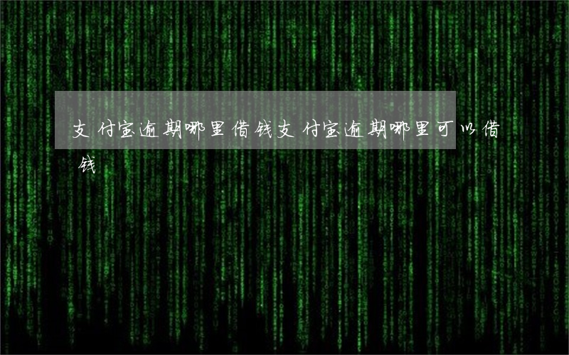 支付宝逾期哪里借钱(支付宝逾期哪里可以借钱)