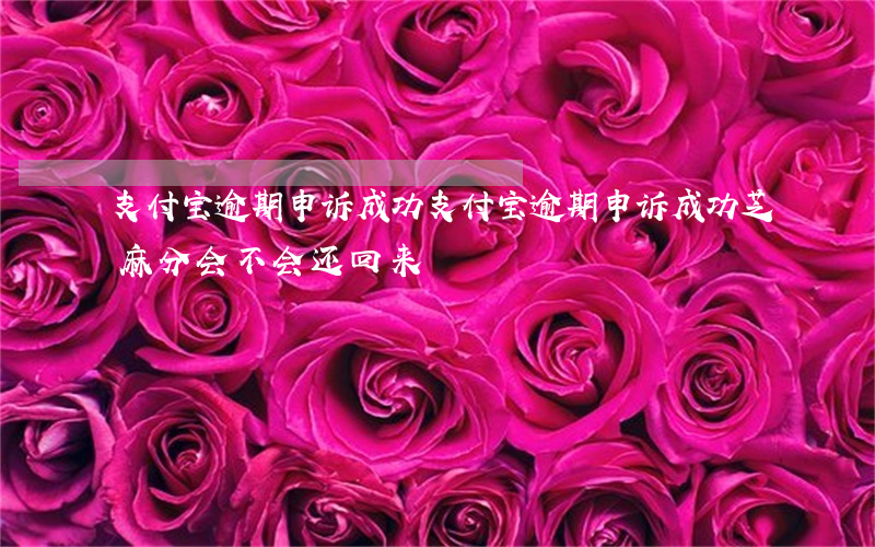 支付宝逾期申诉成功(支付宝逾期申诉成功芝麻分会不会还回来)
