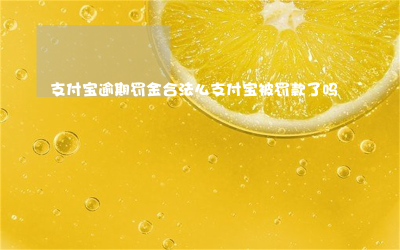 支付宝逾期罚金合法么(支付宝被罚款了吗)