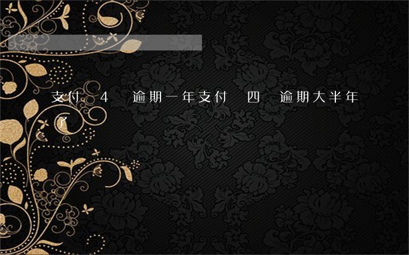 支付寶4萬逾期一年(支付寶四萬逾期大半年了)