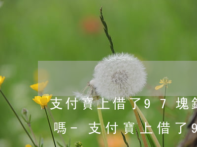 支付寶上借了97塊錢會(huì)被起訴嗎-支付寶上借了97塊錢會(huì)被起訴嗎怎么辦