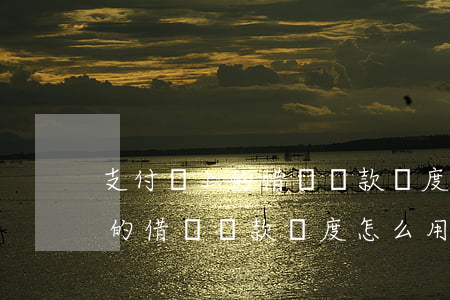 支付寶上的借唄還款額度怎么用-支付寶上的借唄還款額度怎么用不了