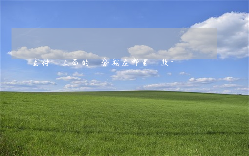 支付寶上面的來分期在哪里還款-