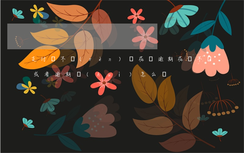支付寶不認(rèn)證花唄逾期(花唄不還或者逾期會(huì)怎么樣)