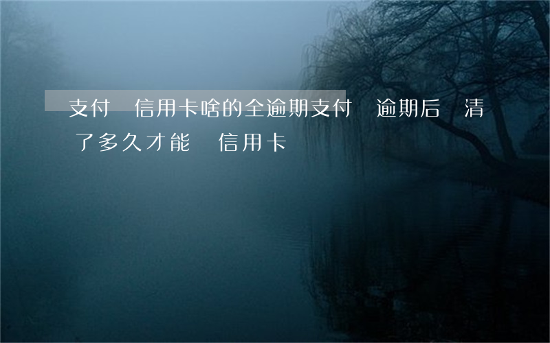 支付寶信用卡啥的全逾期(支付寶逾期后還清了多久才能辦信用卡)