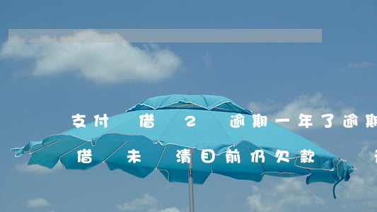 支付寶借唄2萬逾期一年了，逾期一年！支付寶借唄未還清，目前仍欠款兩萬元