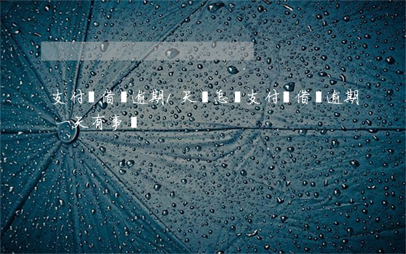 支付寶借唄逾期1天會怎樣(支付寶借唄逾期一天有事嗎)