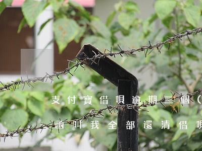 支付寶借唄逾期三個(gè)月了,收到律師函叫我全部還清（借唄逾期6個(gè)月收到律師函）
