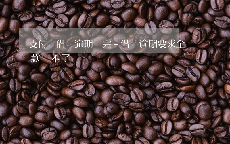 支付寶借唄逾期還完-借唄逾期要求全額還款還不了