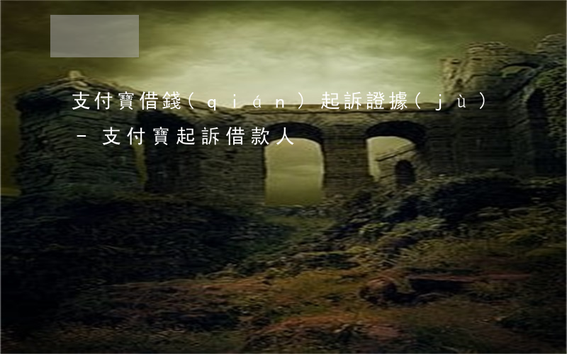 支付寶借錢(qián)起訴證據(jù)-支付寶起訴借款人