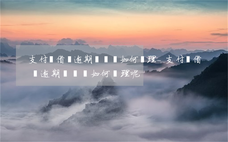 支付寶借錢逾期沒還會如何處理-支付寶借錢逾期沒還會如何處理呢