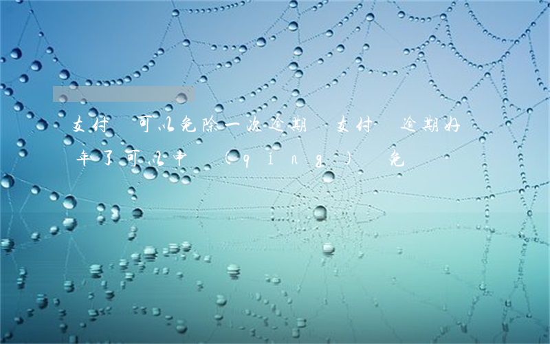 支付寶可以免除一次逾期嗎(支付寶逾期好幾年了可以申請(qǐng)減免嗎)
