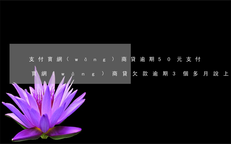 支付寶網(wǎng)商貸逾期50元(支付寶網(wǎng)商貸欠款逾期3個多月說上門)