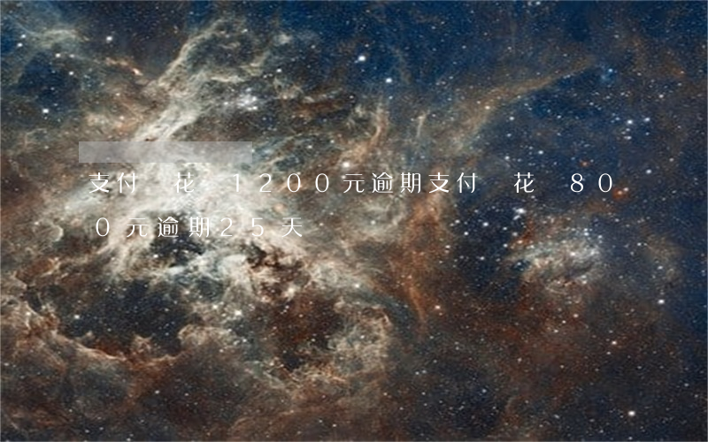 支付寶花唄1200元逾期(支付寶花唄800元逾期25天)