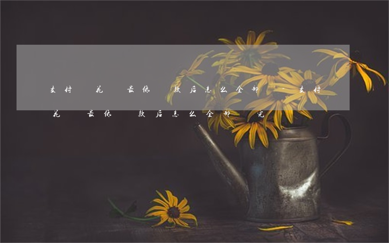 支付寶花唄最低還款后怎么全部還-支付寶花唄最低還款后怎么全部還完