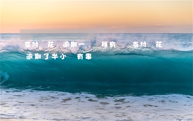 支付寶花唄逾期一個禮拜有問題(支付寶花唄逾期了半小時有事沒)