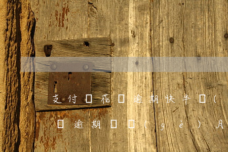 支付寶花唄逾期快半個(gè)月(支付寶花唄逾期幾個(gè)月每個(gè)月還點(diǎn))