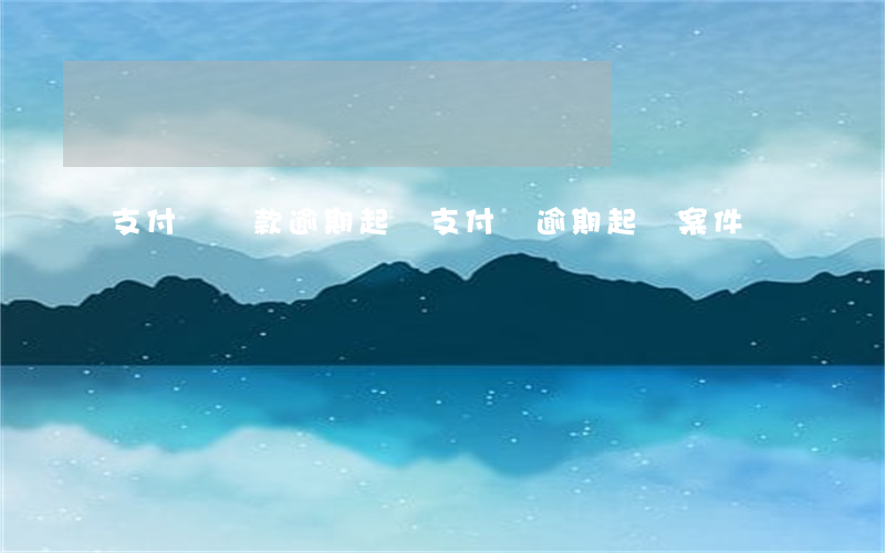 支付寶貸款逾期起訴(支付寶逾期起訴案件)