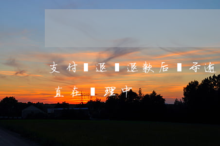 支付寶退貨退款后顯示逾期-支付寶退款一直在處理中
