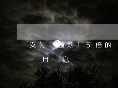 支付寶逾期15倍的罰息(支付寶逾期2萬多一月罰息)