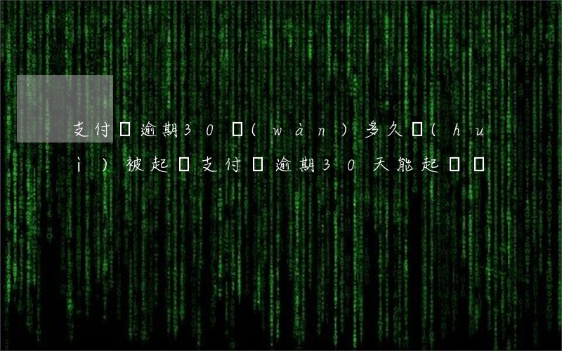 支付寶逾期30萬(wàn)多久會(huì)被起訴(支付寶逾期30天能起訴嗎)