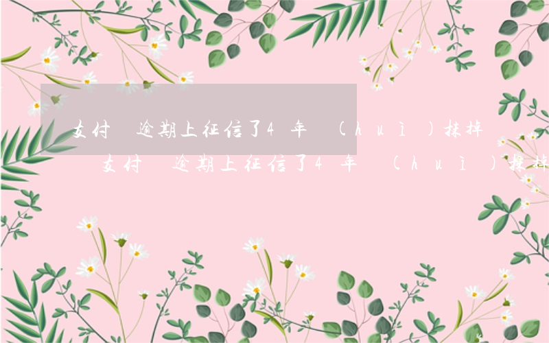 支付寶逾期上征信了4年會(huì)抹掉嗎(支付寶逾期上征信了4年會(huì)抹掉嗎)