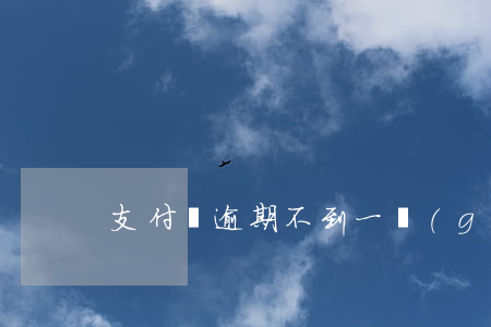 支付寶逾期不到一個(gè)月