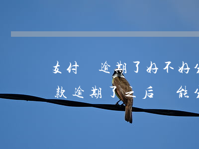 支付寶逾期了好不好分期付款(支付寶分期付款逾期了,之后還能分期嗎)