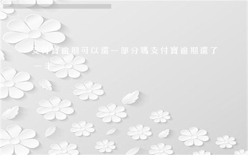 支付寶逾期可以還一部分嗎(支付寶逾期還了一半)