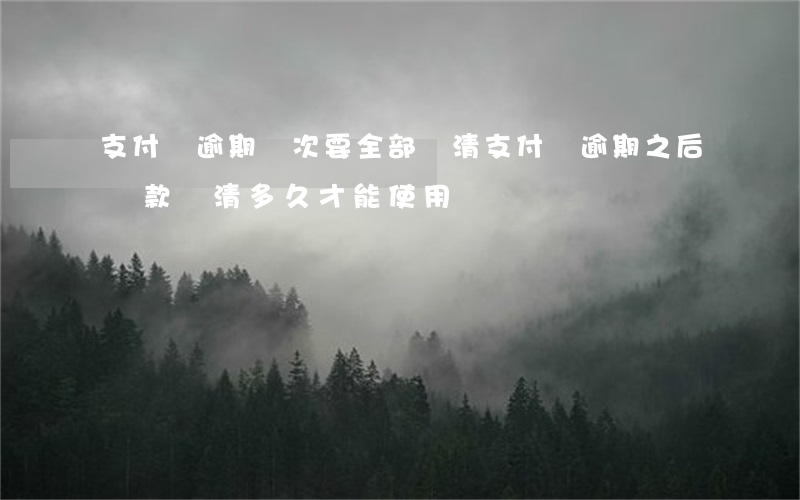 支付寶逾期幾次要全部還清(支付寶逾期之后還款還清多久才能使用)