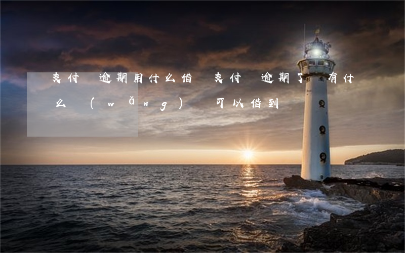 支付寶逾期用什么借錢(支付寶逾期了還有什么網(wǎng)貸可以借到錢)