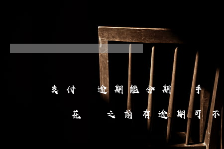 支付寶逾期能分期買手機(jī)了嗎(支付寶花唄之前有逾期 可不可以分期手機(jī)?)
