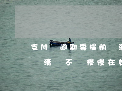 支付寶逾期要提前還清(支付寶逾期久了后再還清會不會慢慢在好)