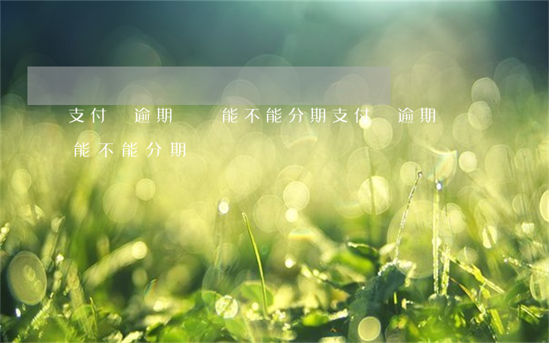支付寶逾期買車能不能分期(支付寶逾期買車能不能分期)