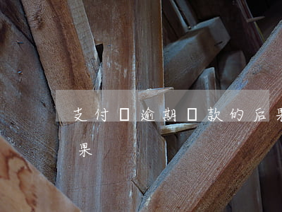 支付寶逾期還款的后果(支付寶逾期還款的后果)