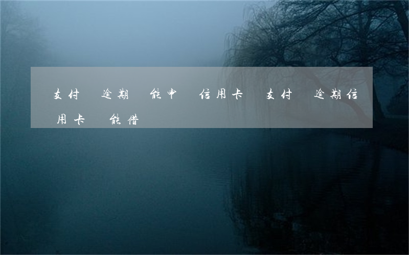 支付寶逾期還能申請信用卡嗎(支付寶逾期信用卡還能借錢嗎)