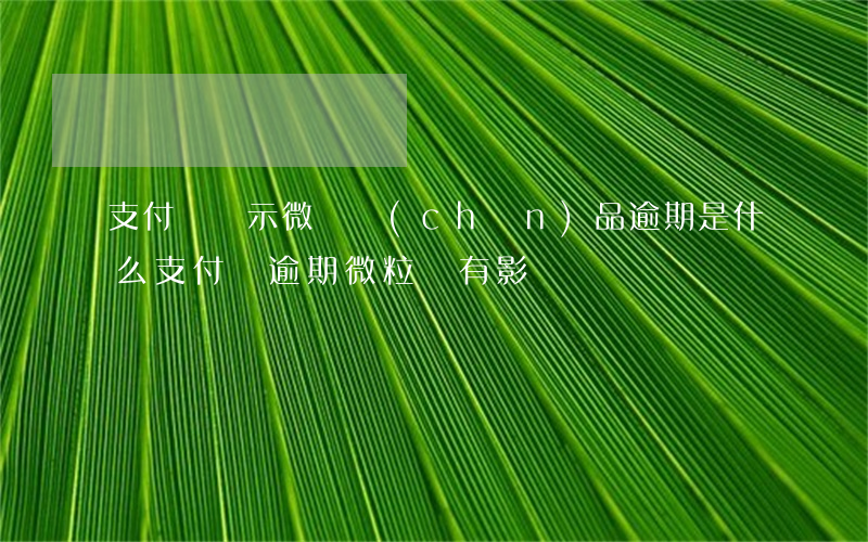 支付寶顯示微貸產(chǎn)品逾期是什么(支付寶逾期微粒貸有影響嗎)