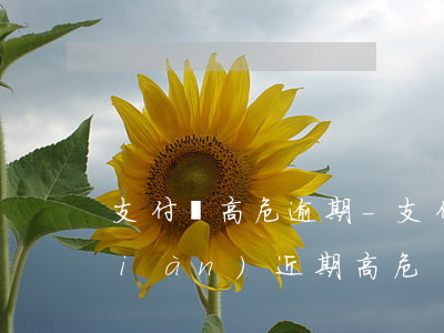 支付寶高危逾期-支付寶發(fā)現(xiàn)近期高危