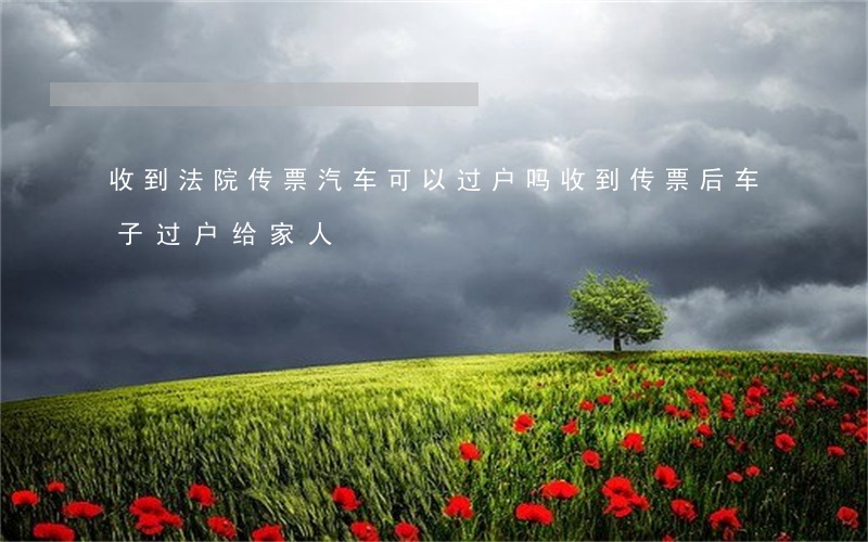 收到法院传票汽车可以过户吗(收到传票后车子过户给家人)