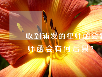 收到浦发的律师函会怎么样，收到浦发银行律师函会有何后果？