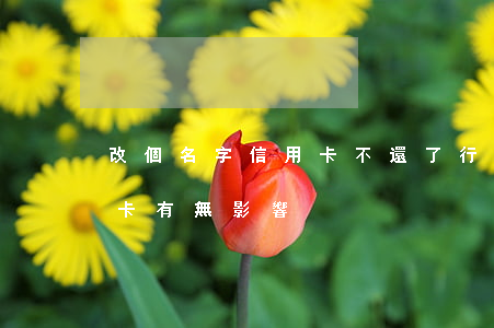 改個名字信用卡不還了行不(改了名字對信用卡有無影響?)